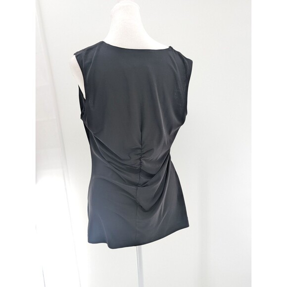 Bali Vintage Rouged Black Sweetheart Neck Sleeveless Stretch Blouse Size Large - Picture 3 of 7